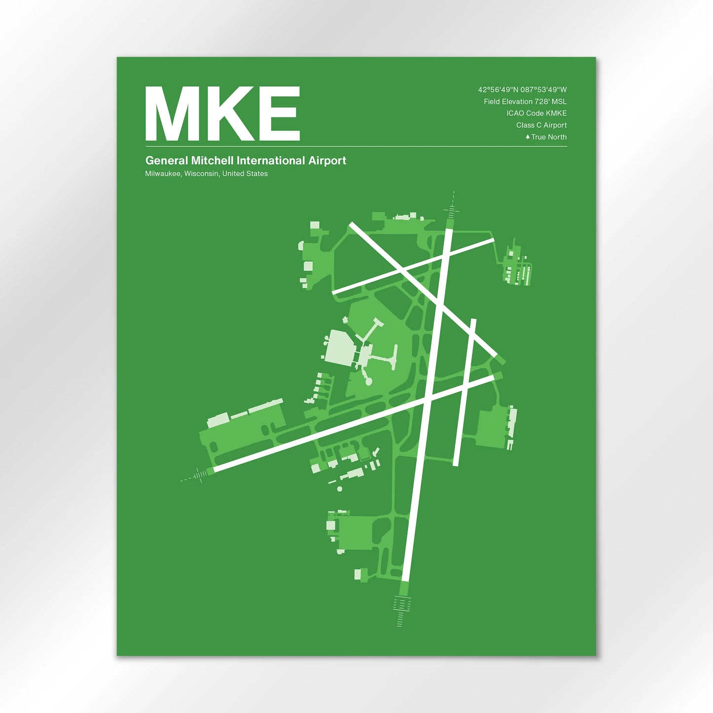 MKE | Milwaukee - Overland Green - 16×20" - No Frame