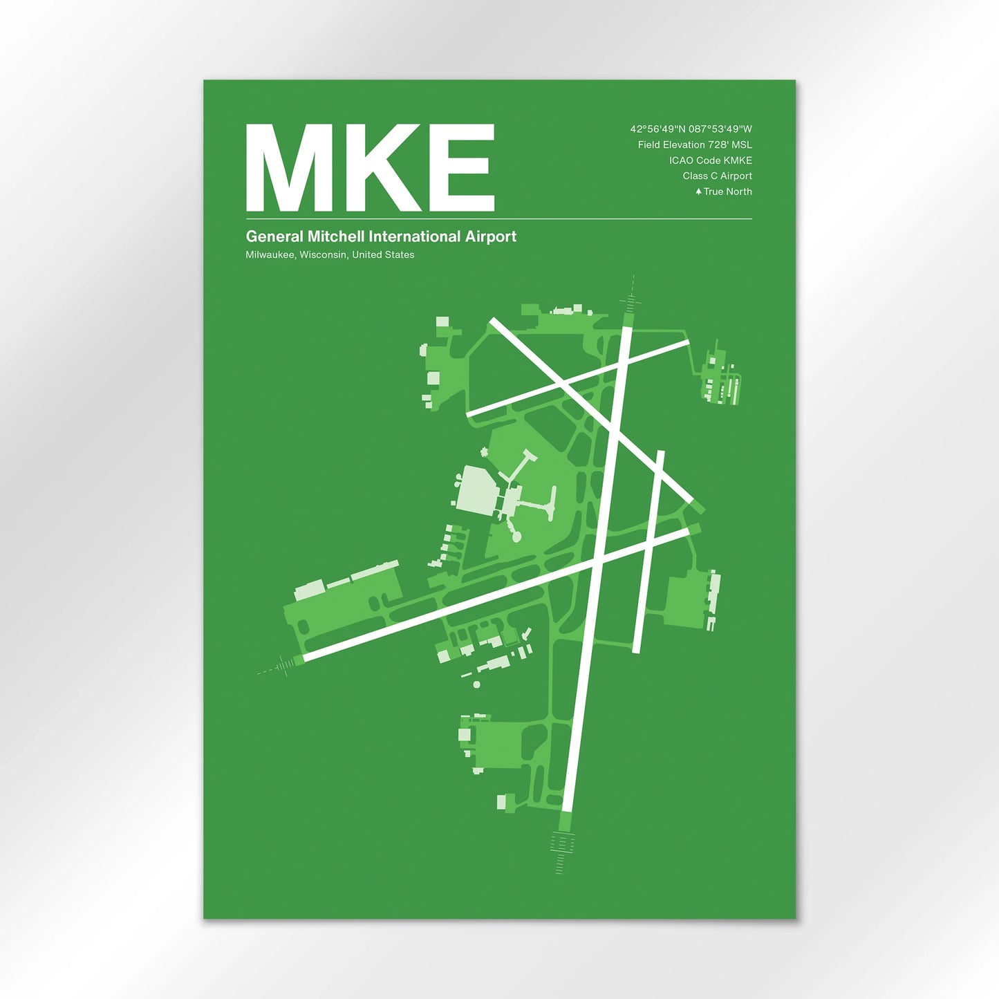 MKE | Milwaukee - Overland Green - A3 - No Frame