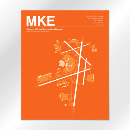 MKE | Milwaukee - Sunset Orange - 16×20" - No Frame