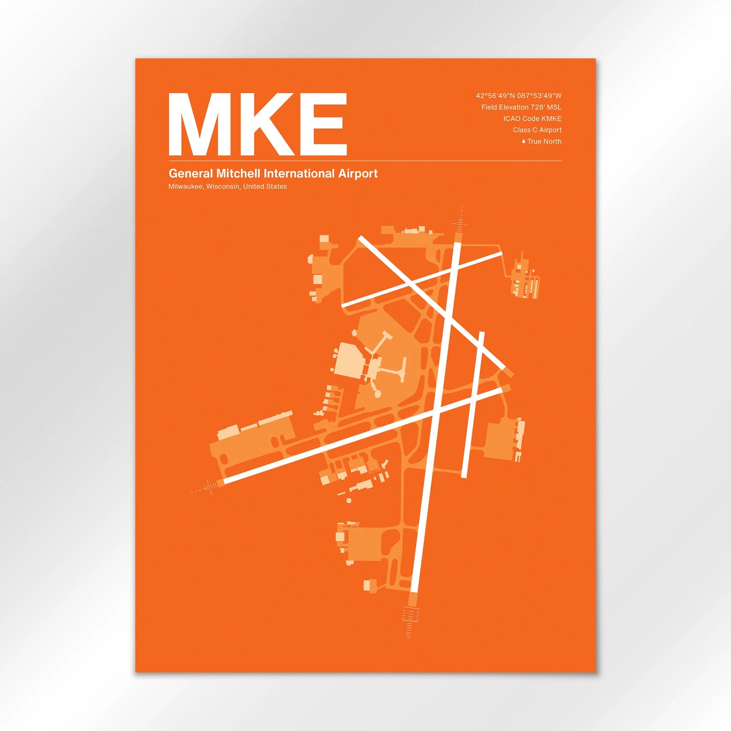 MKE | Milwaukee - Sunset Orange - 18×24" - No Frame