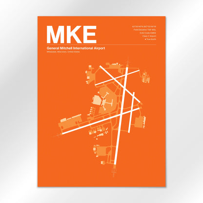 MKE | Milwaukee - Sunset Orange - 18×24" - No Frame