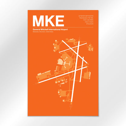 MKE | Milwaukee - Sunset Orange - 24×36" - No Frame