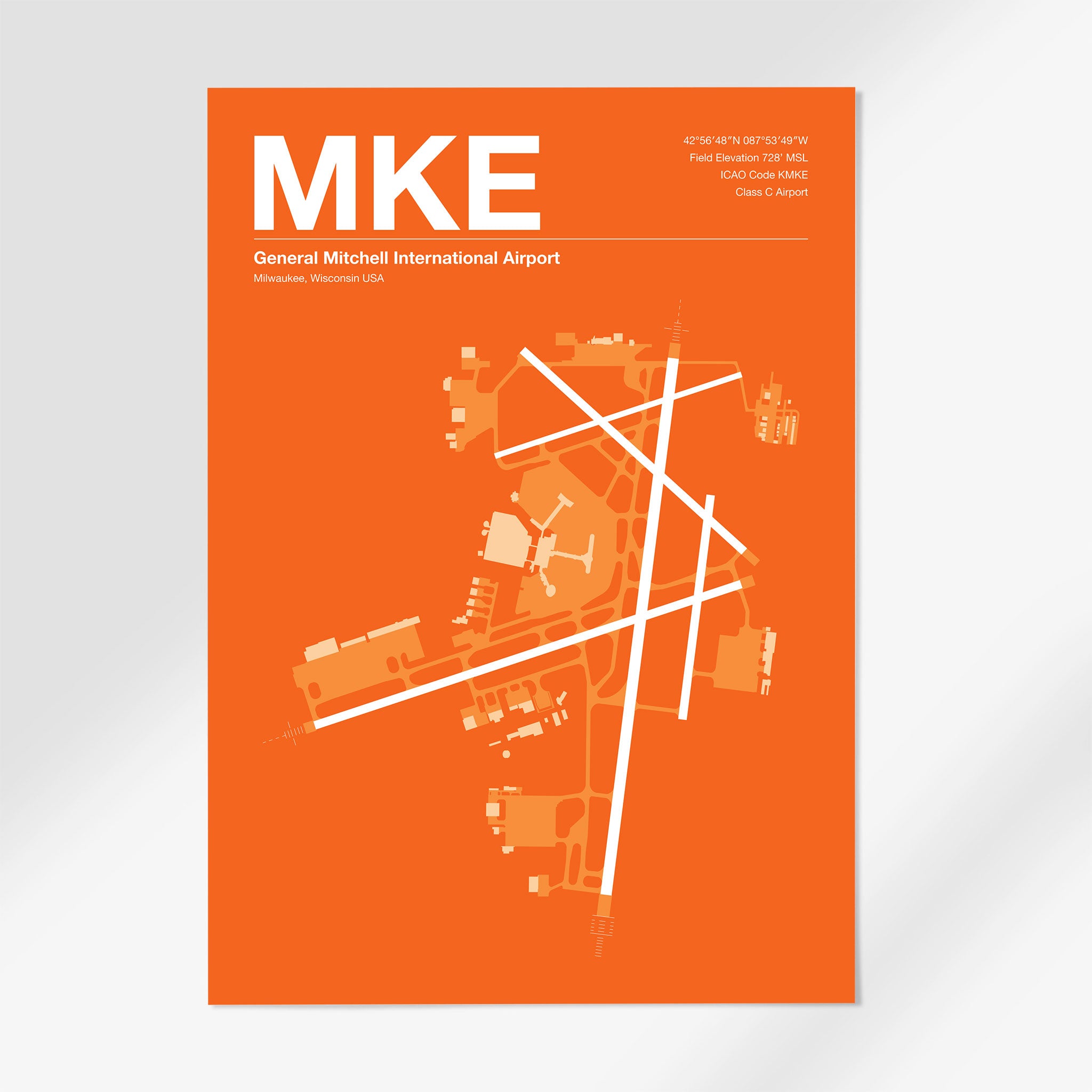 MKE | Milwaukee - A3 - Sunset Orange - No Frame