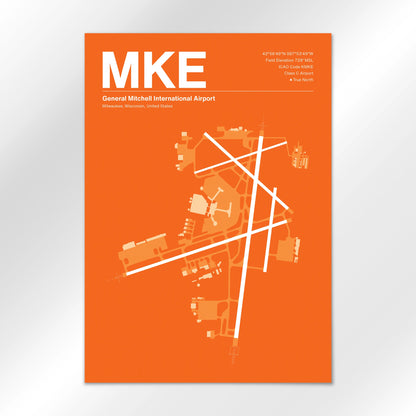 MKE | Milwaukee - Sunset Orange - A3 - No Frame