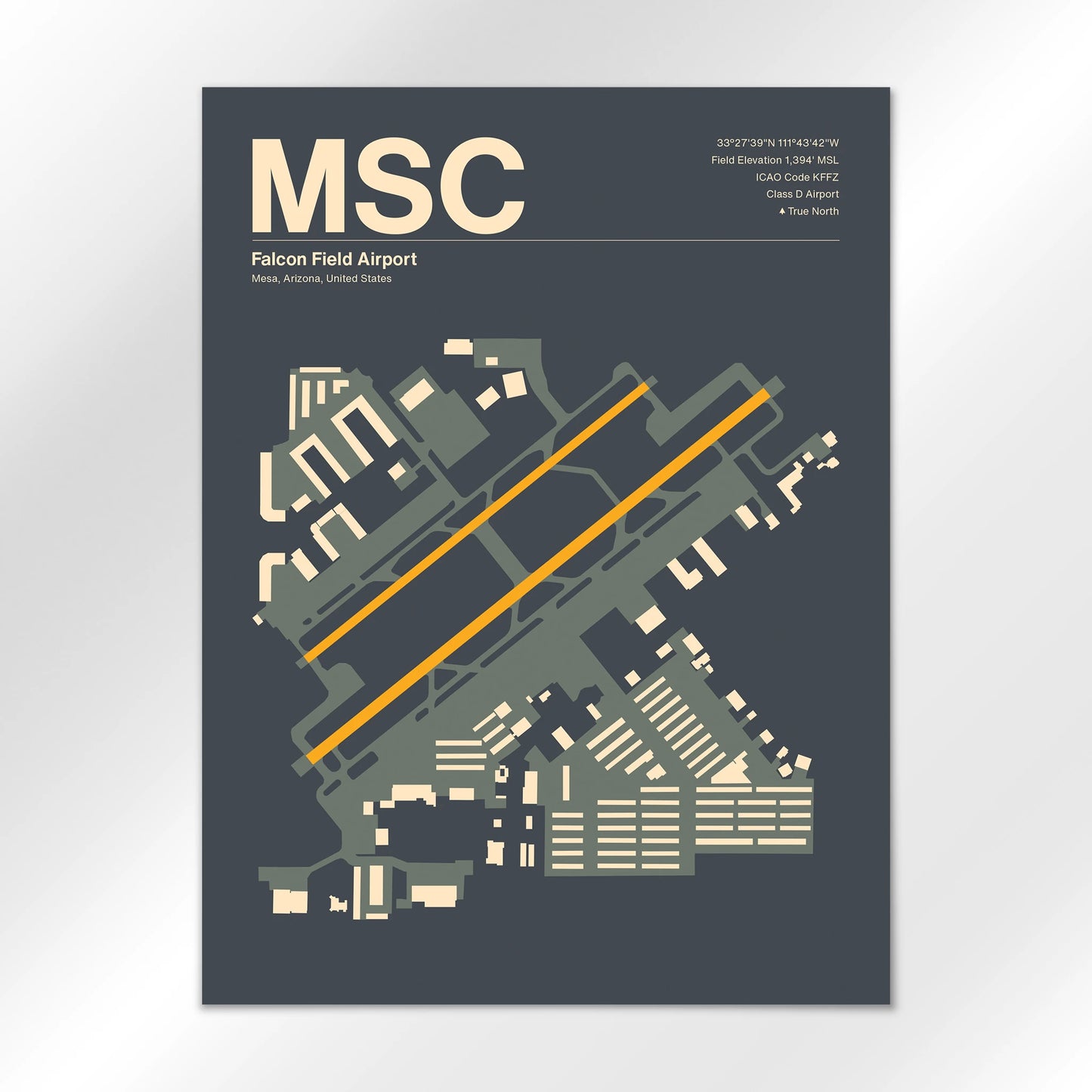 MSC | Mesa - Mid - Century Slate - 18×24" - No Frame