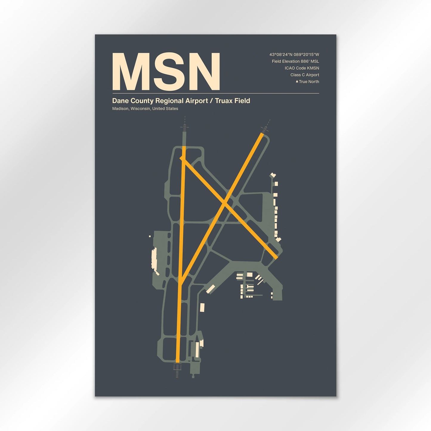 MSN | Madison - Mid - Century Slate - 12×18" - No Frame