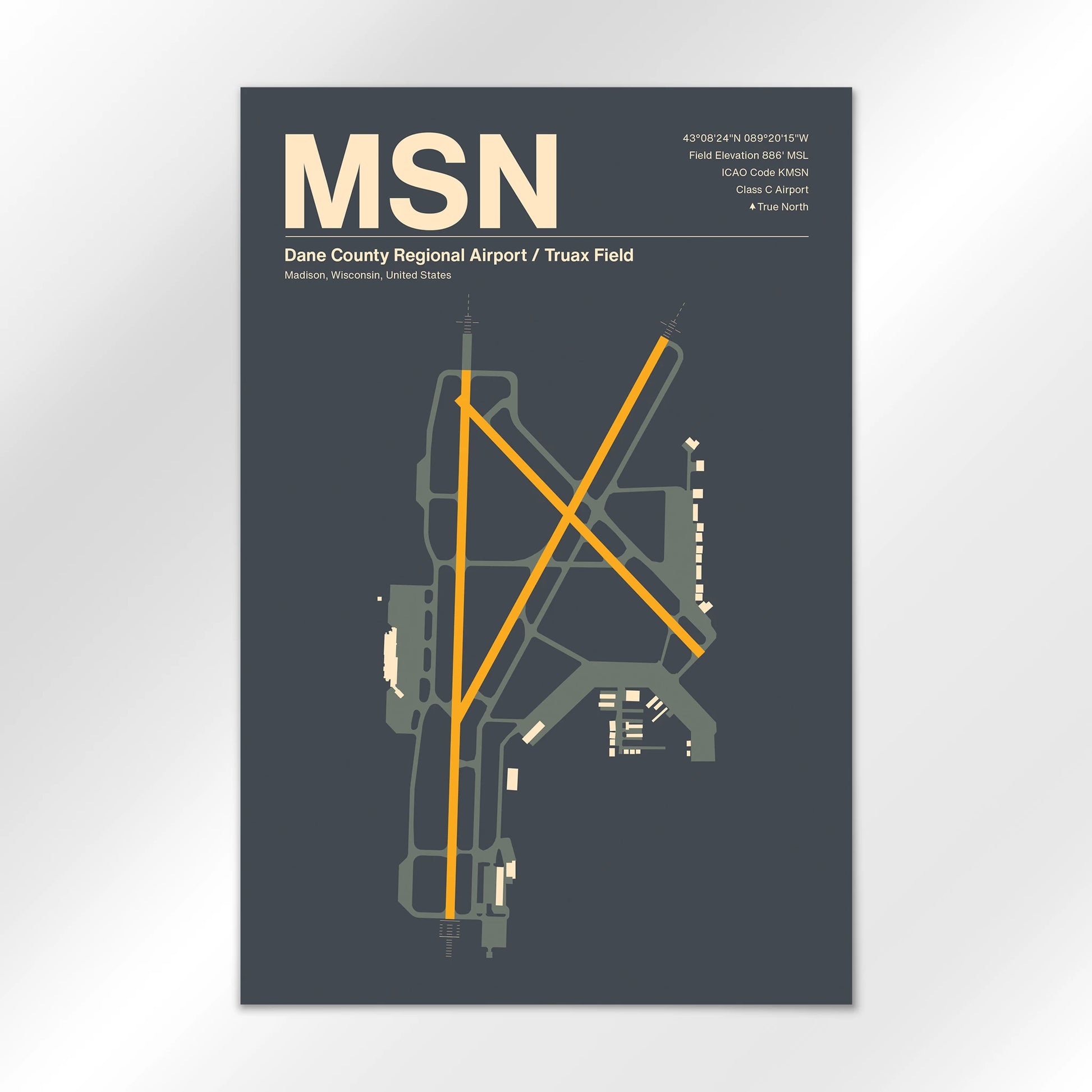 MSN | Madison - Mid - Century Slate - 12×18" - No Frame