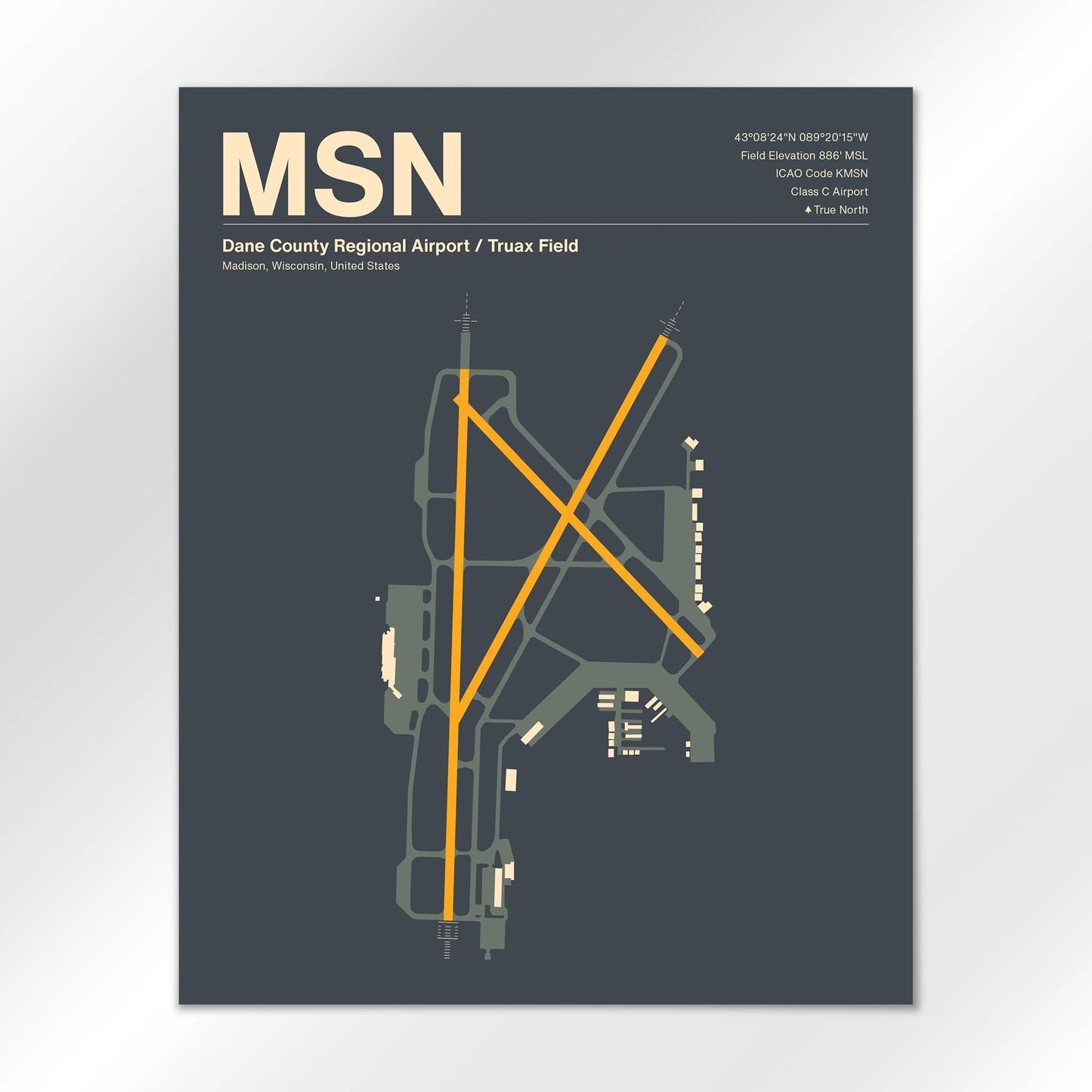 MSN | Madison - Mid - Century Slate - 16×20" - No Frame