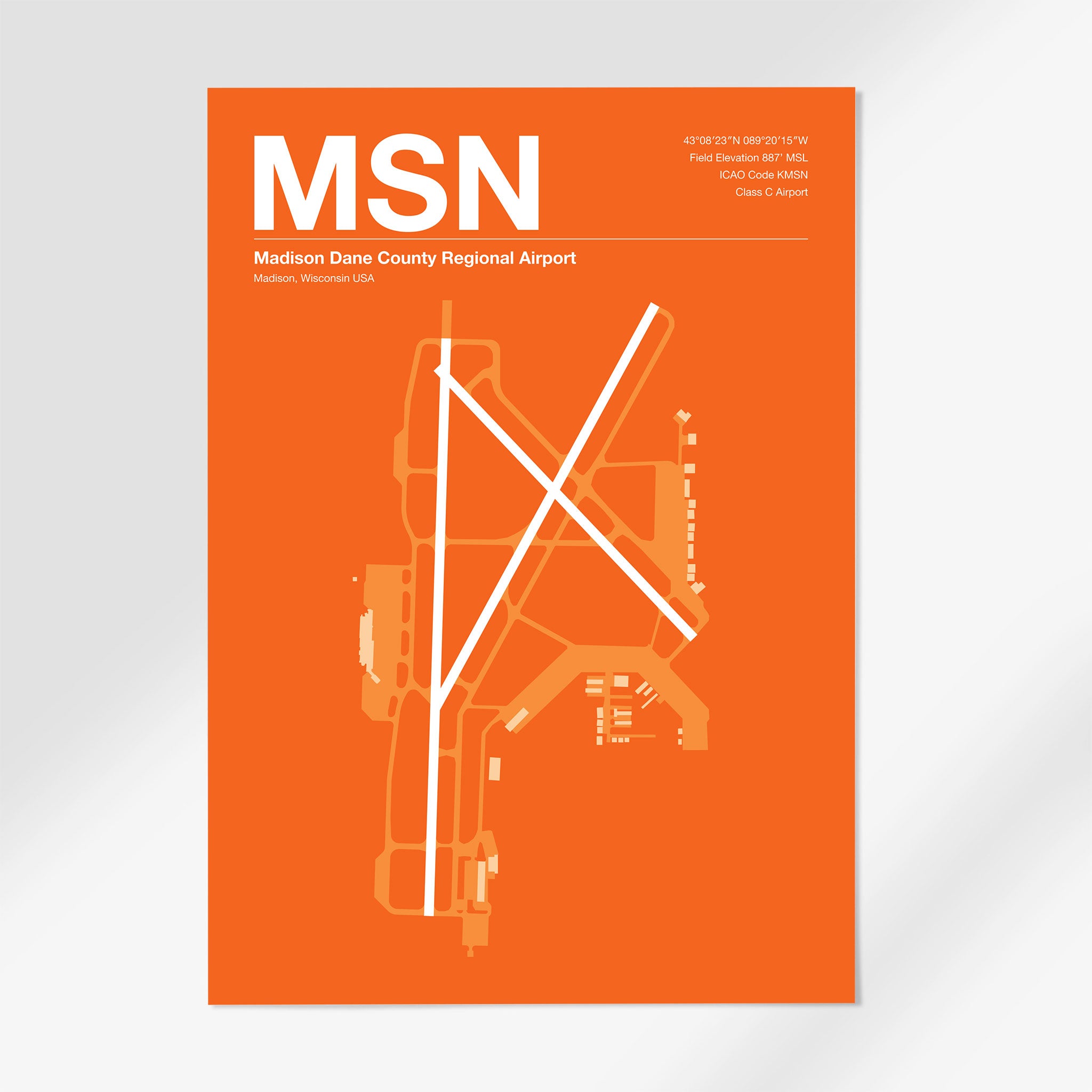 MSN | Madison - 24×36" - Sunset Orange - No Frame