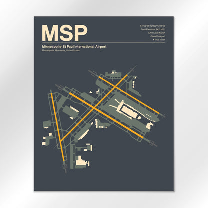 MSP | Minneapolis - Mid - Century Slate - 16×20" - No Frame