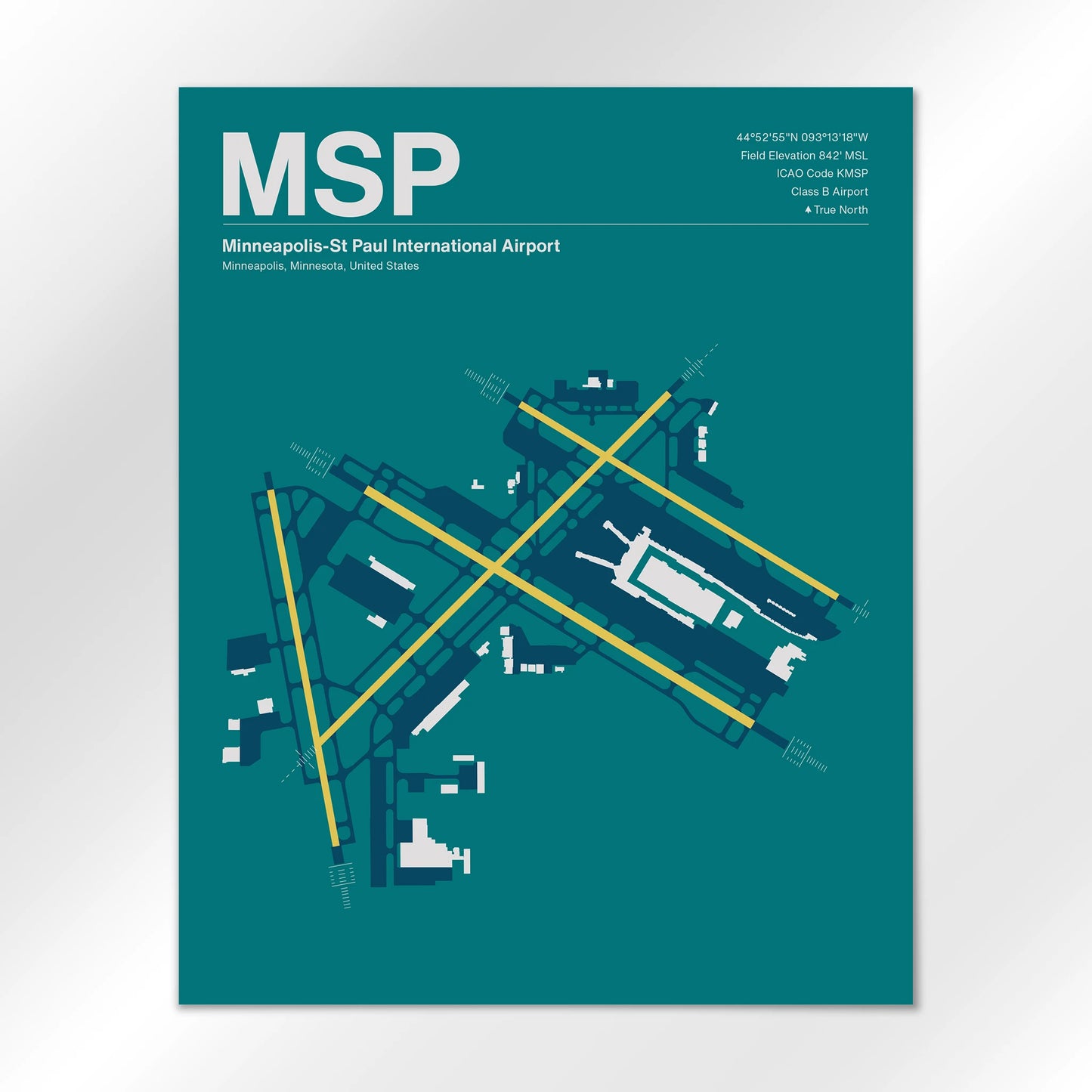 MSP | Minneapolis - Mid - Century Moss - 16×20" - No Frame