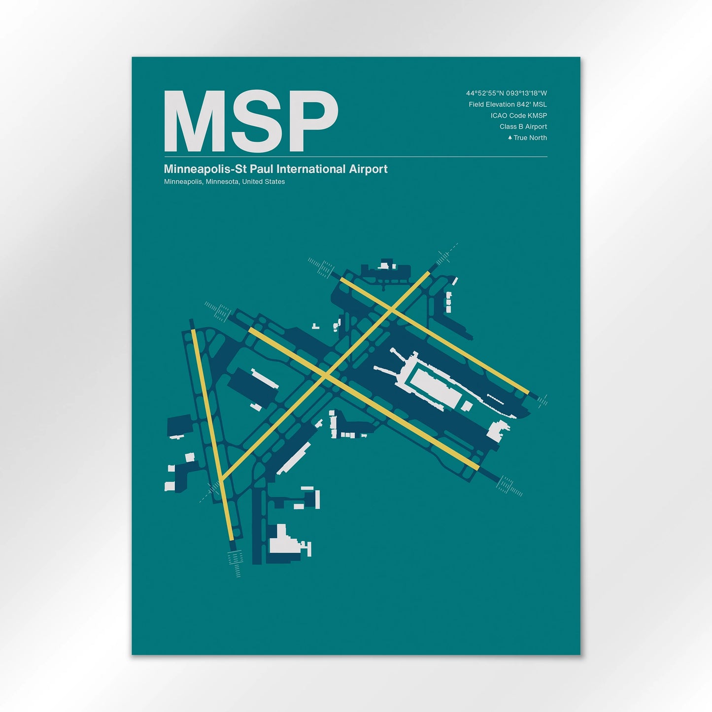 MSP | Minneapolis - Mid - Century Moss - 18×24" - No Frame