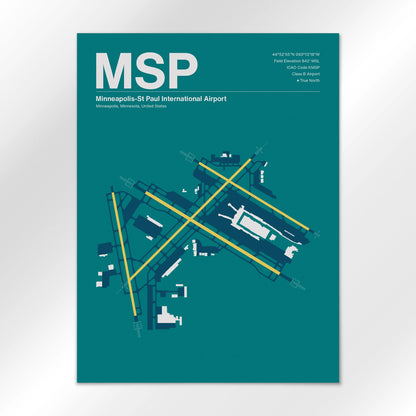 MSP | Minneapolis - Mid - Century Moss - 18×24" - No Frame