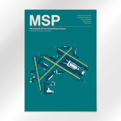 MSP | Minneapolis - Mid - Century Moss - A3 - No Frame