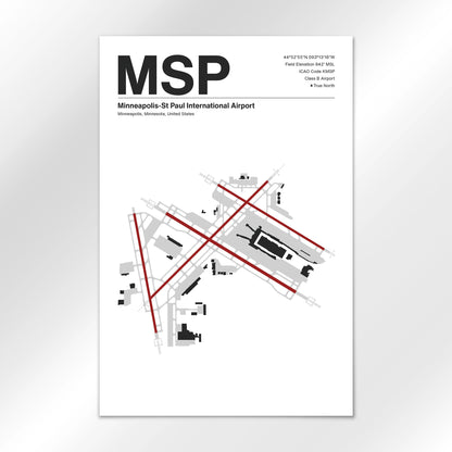 MSP | Minneapolis - Mid - Century Modern - 12×18" - No Frame