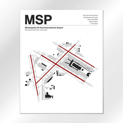 MSP | Minneapolis - Mid - Century Modern - 16×20" - No Frame