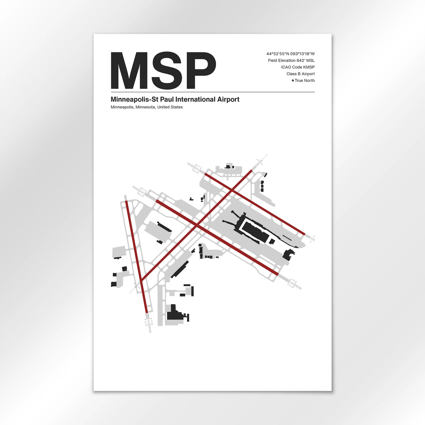 MSP | Minneapolis - Mid - Century Modern - 24×36" - No Frame