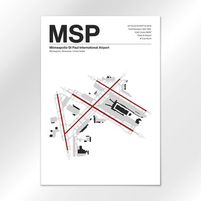 MSP | Minneapolis - Mid - Century Modern - A3 - No Frame
