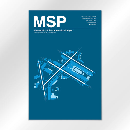 MSP | Minneapolis - Skyline Blue - 12×18" - No Frame