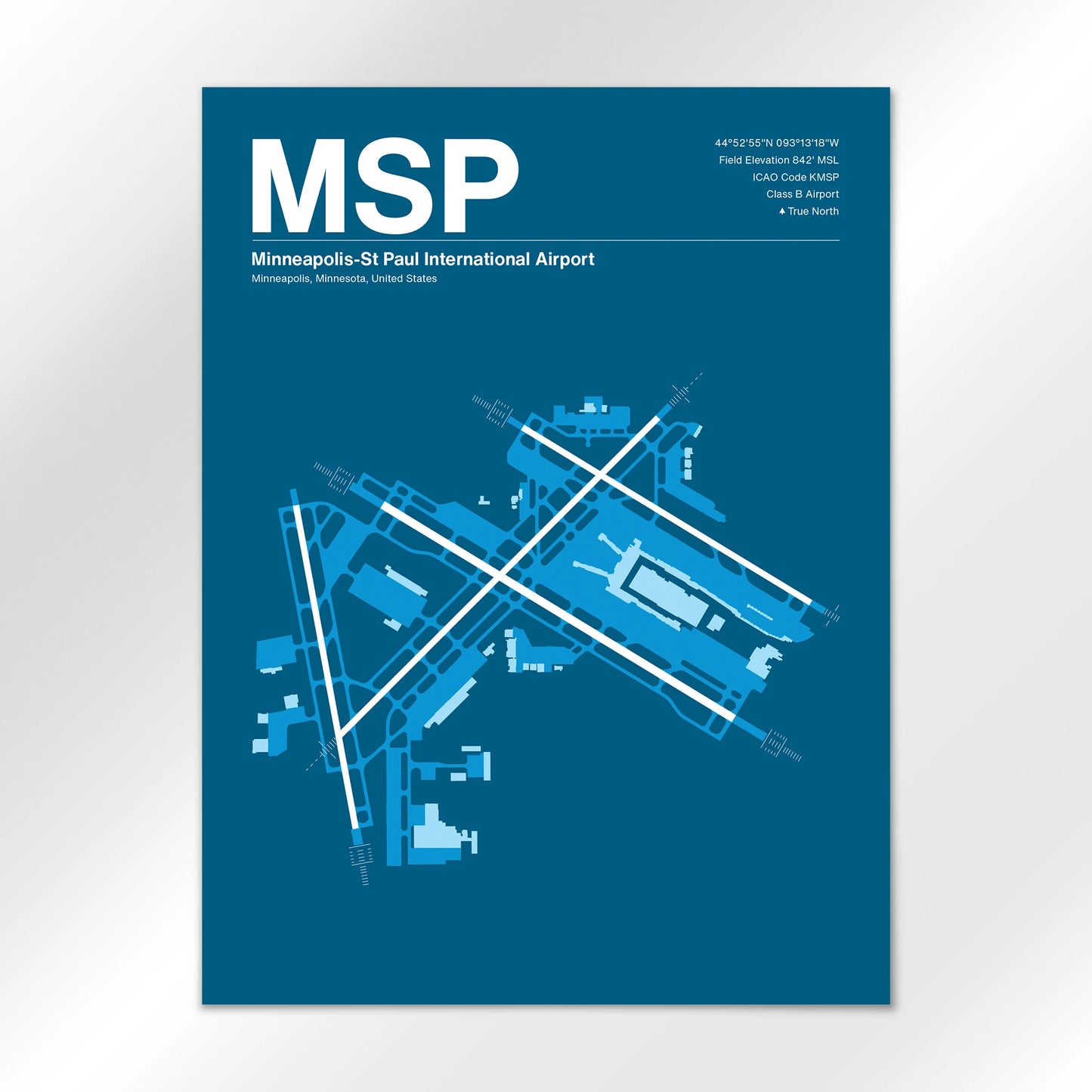 MSP | Minneapolis - Skyline Blue - 18×24" - No Frame