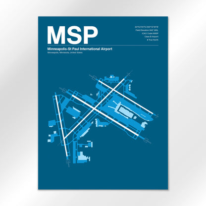 MSP | Minneapolis - Skyline Blue - 18×24" - No Frame