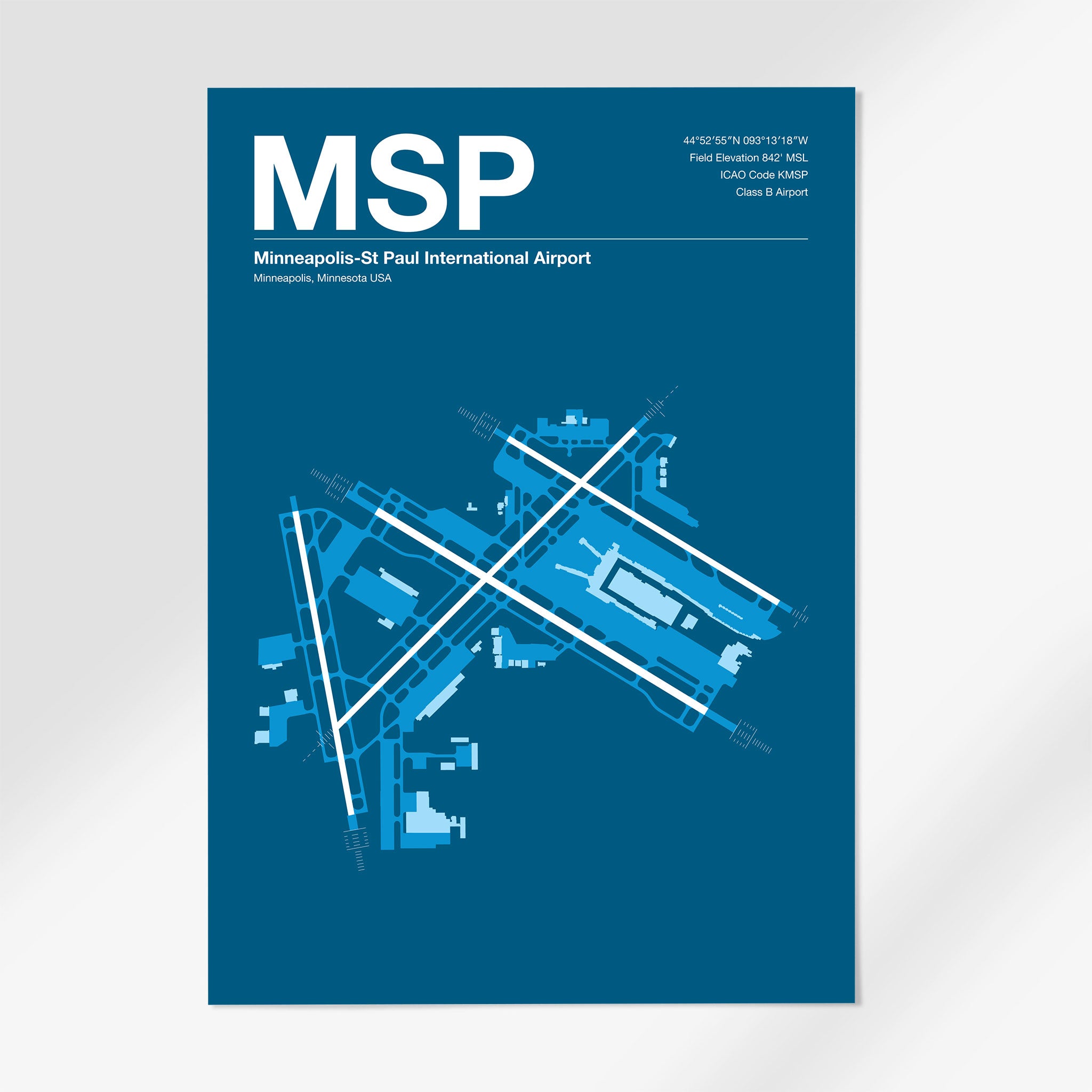 MSP | Minneapolis - A3 - Skyline Blue - No Frame