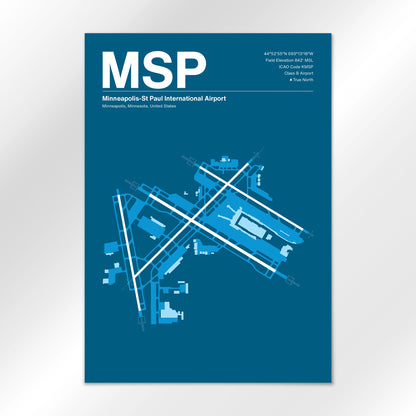 MSP | Minneapolis - Skyline Blue - A1 - No Frame