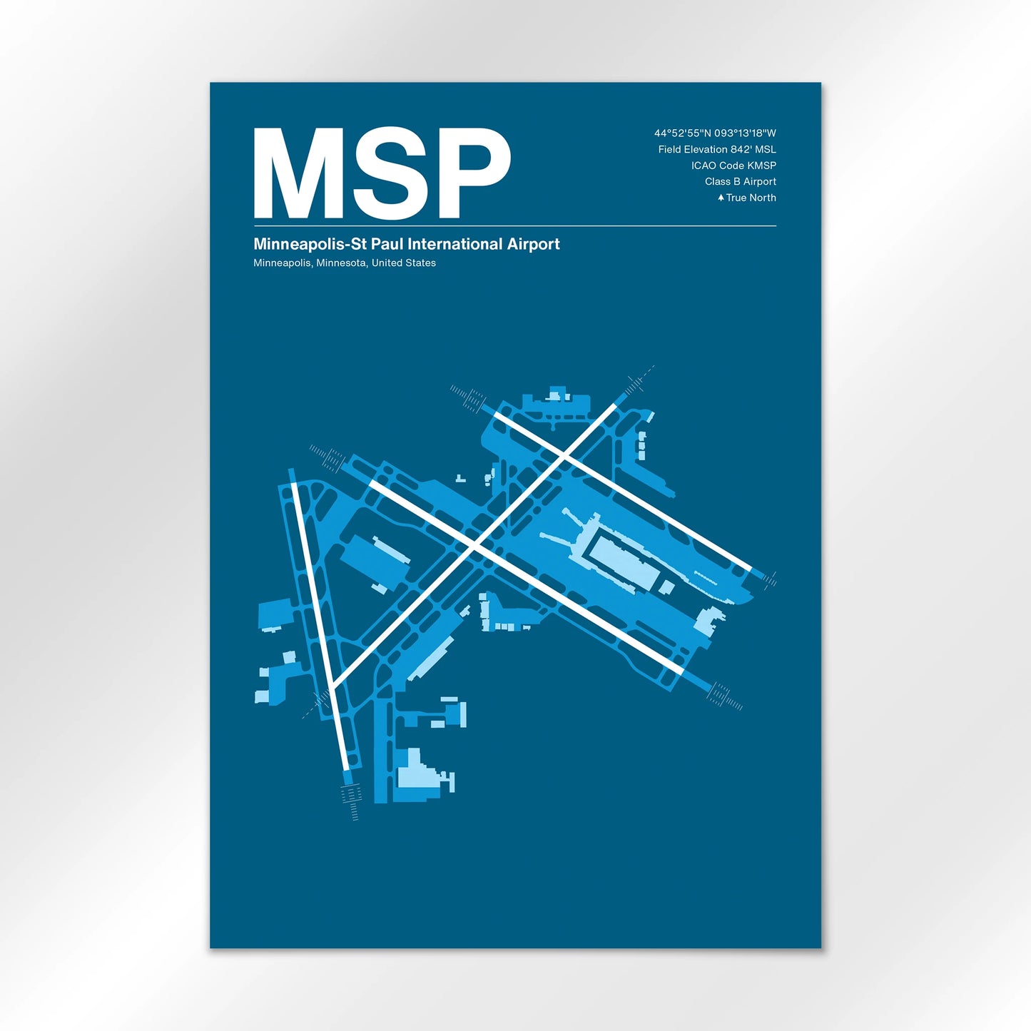MSP | Minneapolis - Skyline Blue - A3 - No Frame