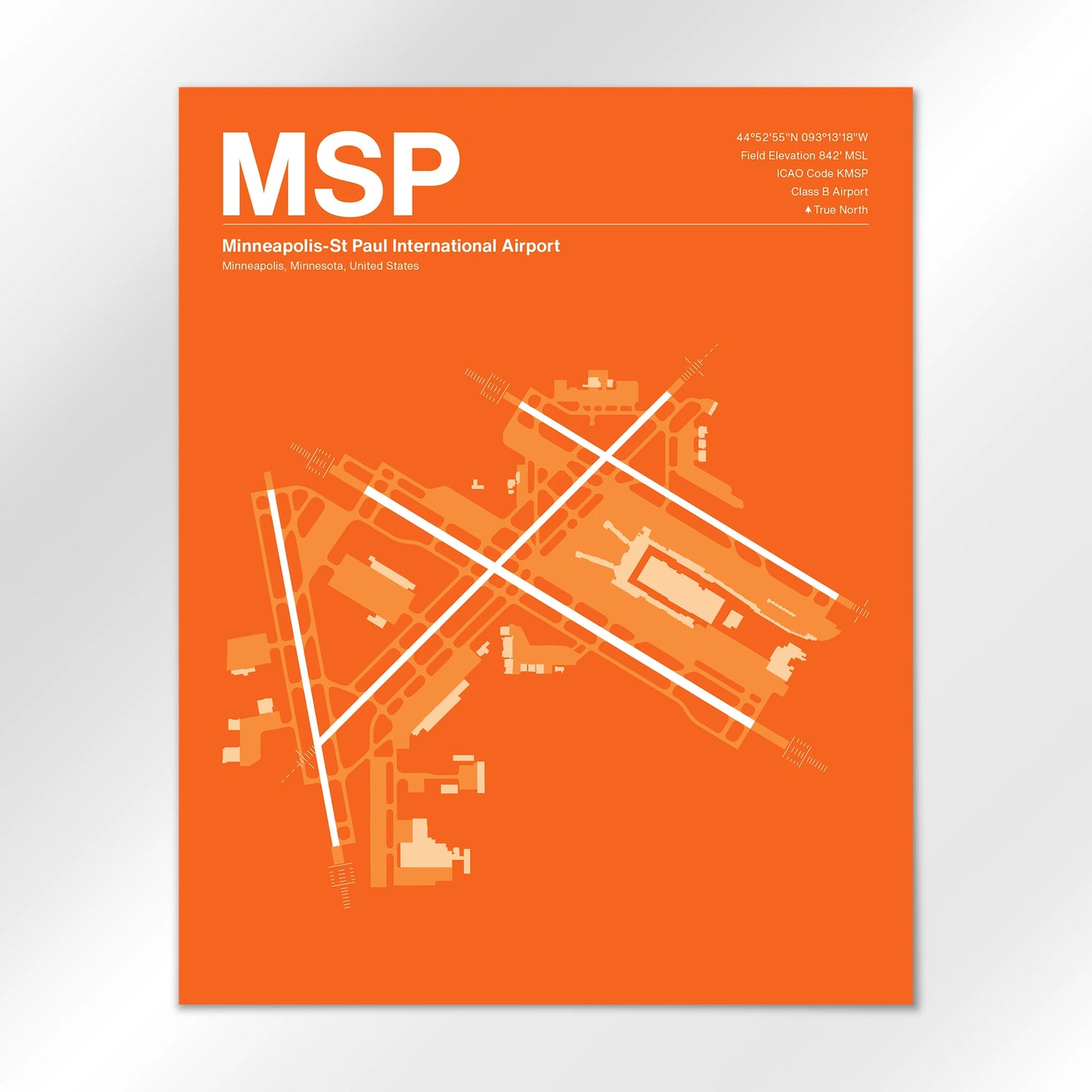 MSP | Minneapolis - Sunset Orange - 16×20" - No Frame