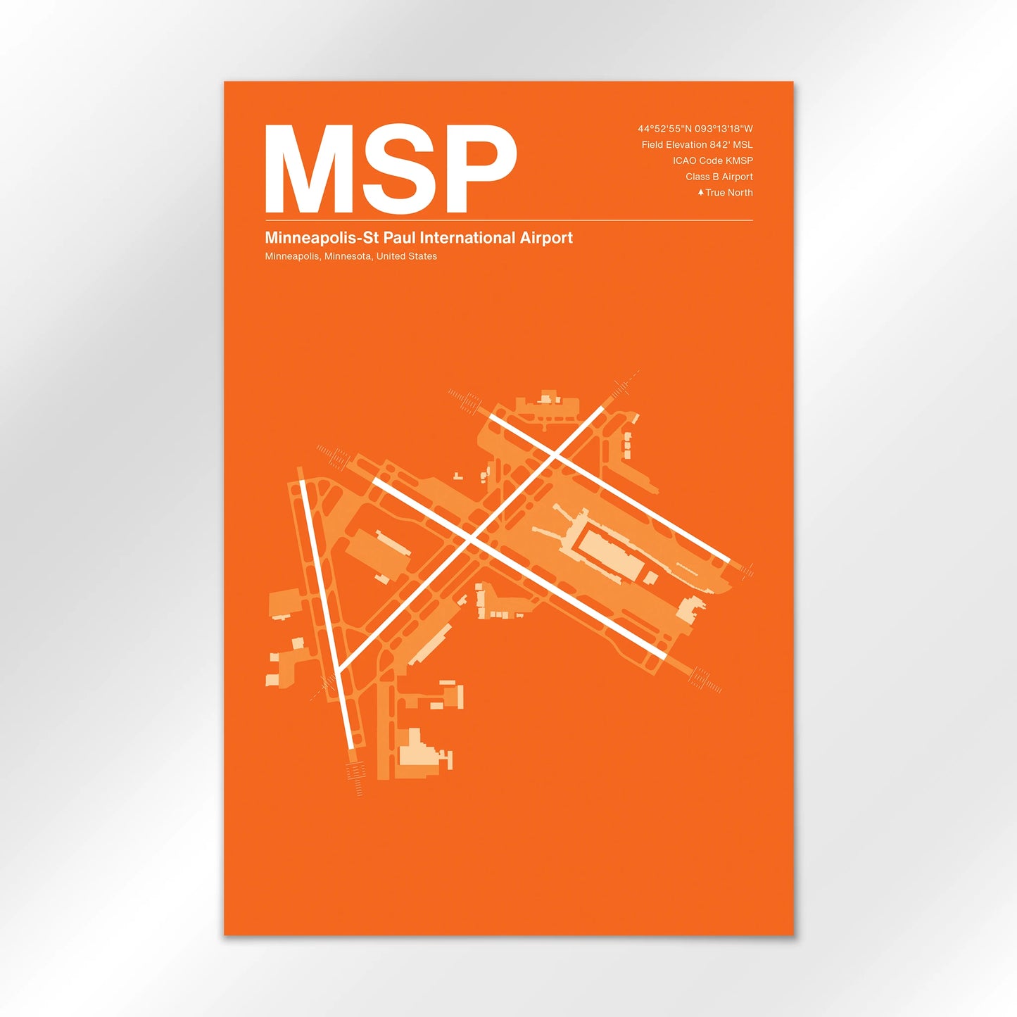 MSP | Minneapolis - Sunset Orange - 24×36" - No Frame