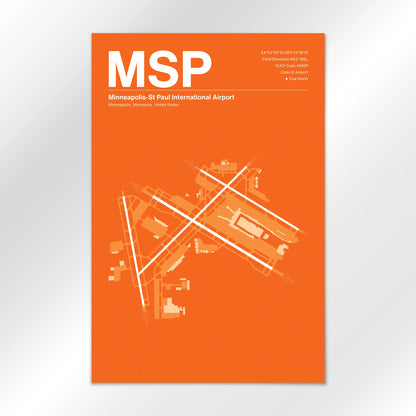 MSP | Minneapolis - Sunset Orange - 24×36" - No Frame