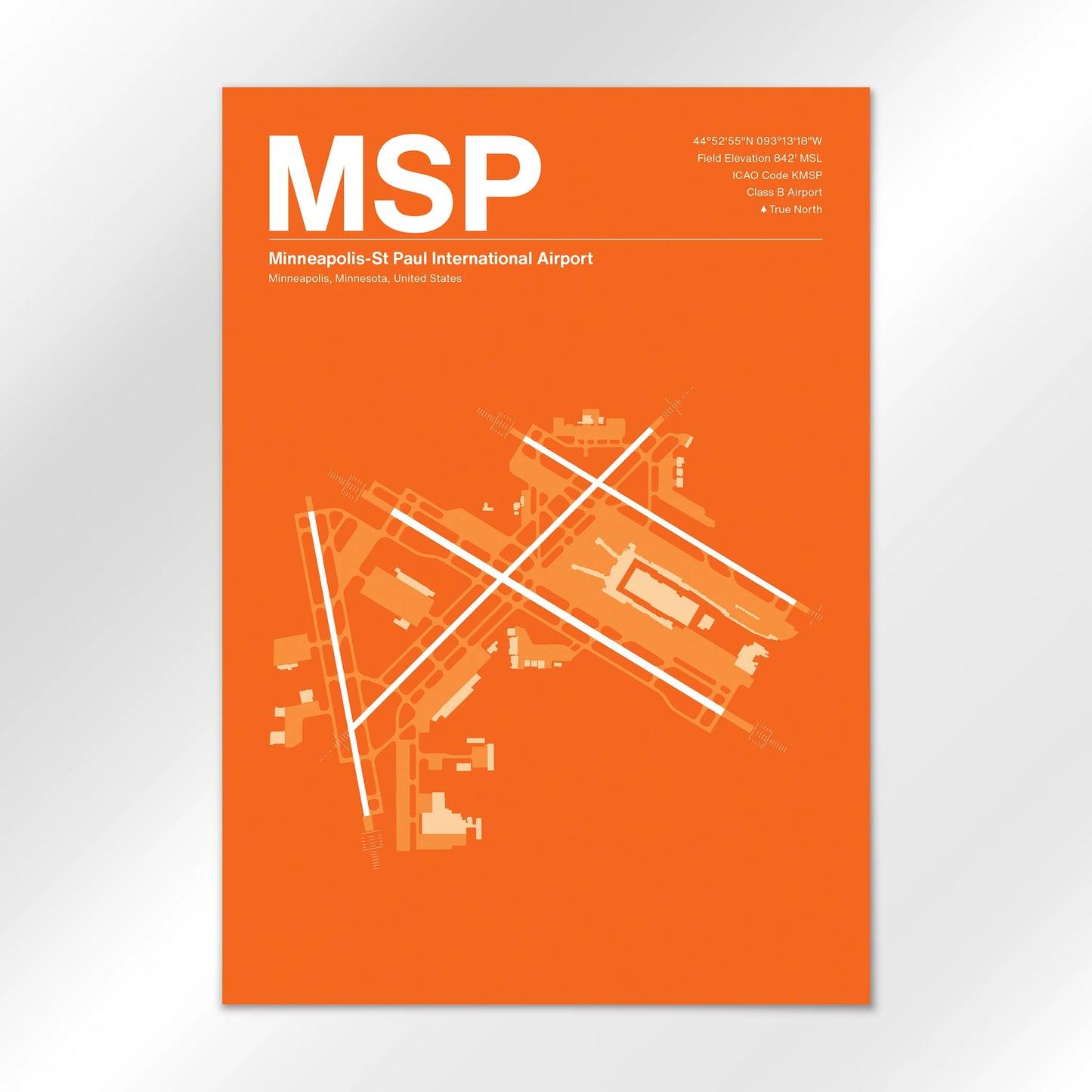 MSP | Minneapolis - Sunset Orange - A3 - No Frame