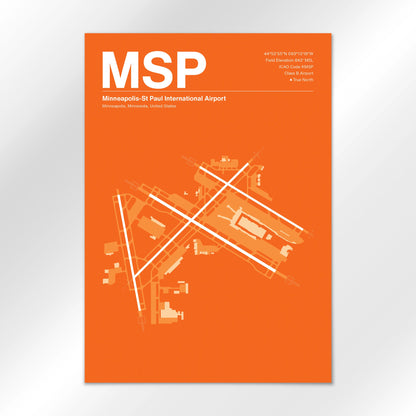 MSP | Minneapolis - Sunset Orange - A3 - No Frame