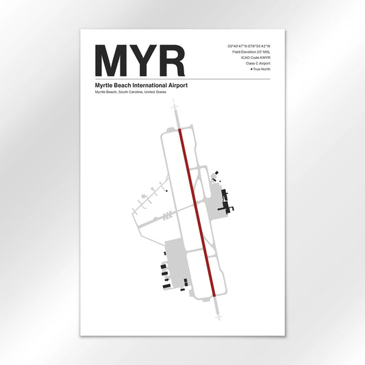 MYR | Myrtle Beach - Mid - Century Modern - 12×18" - No Frame