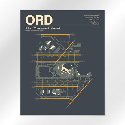 ORD | Chicago - Mid - Century Slate - 16×20" - No Frame