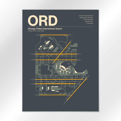 ORD | Chicago - Mid - Century Slate - 18×24" - No Frame