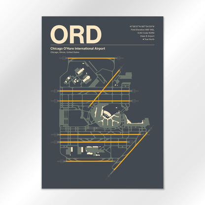 ORD | Chicago - Mid - Century Slate - A1 - No Frame