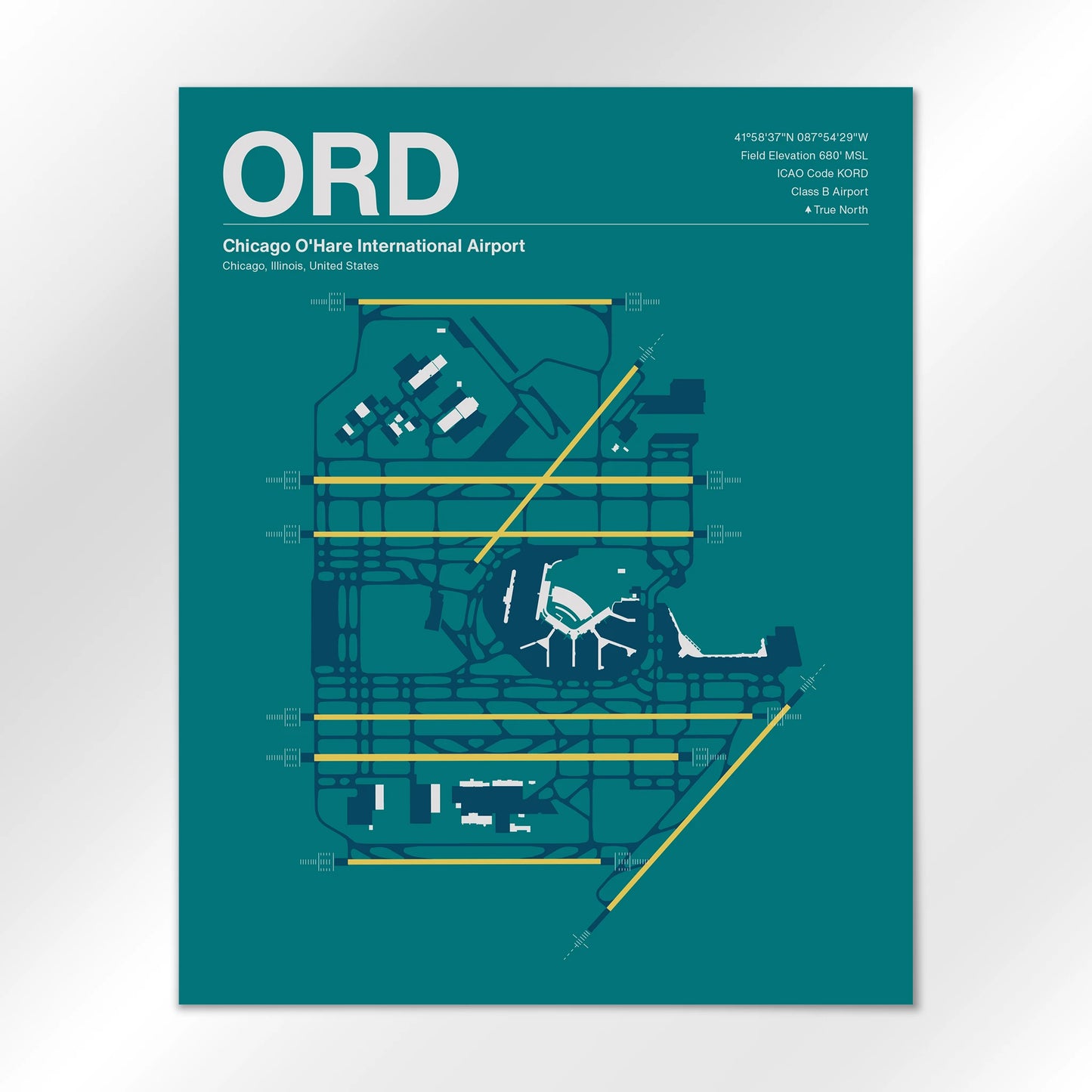ORD | Chicago - Mid - Century Moss - 16×20" - No Frame