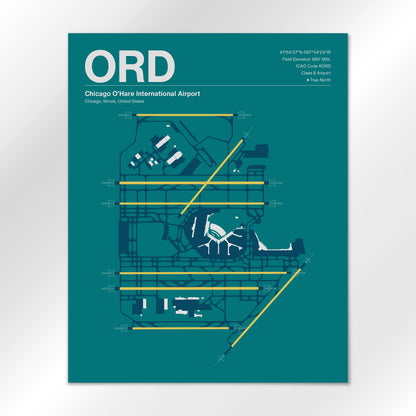 ORD | Chicago - Mid - Century Moss - 16×20" - No Frame