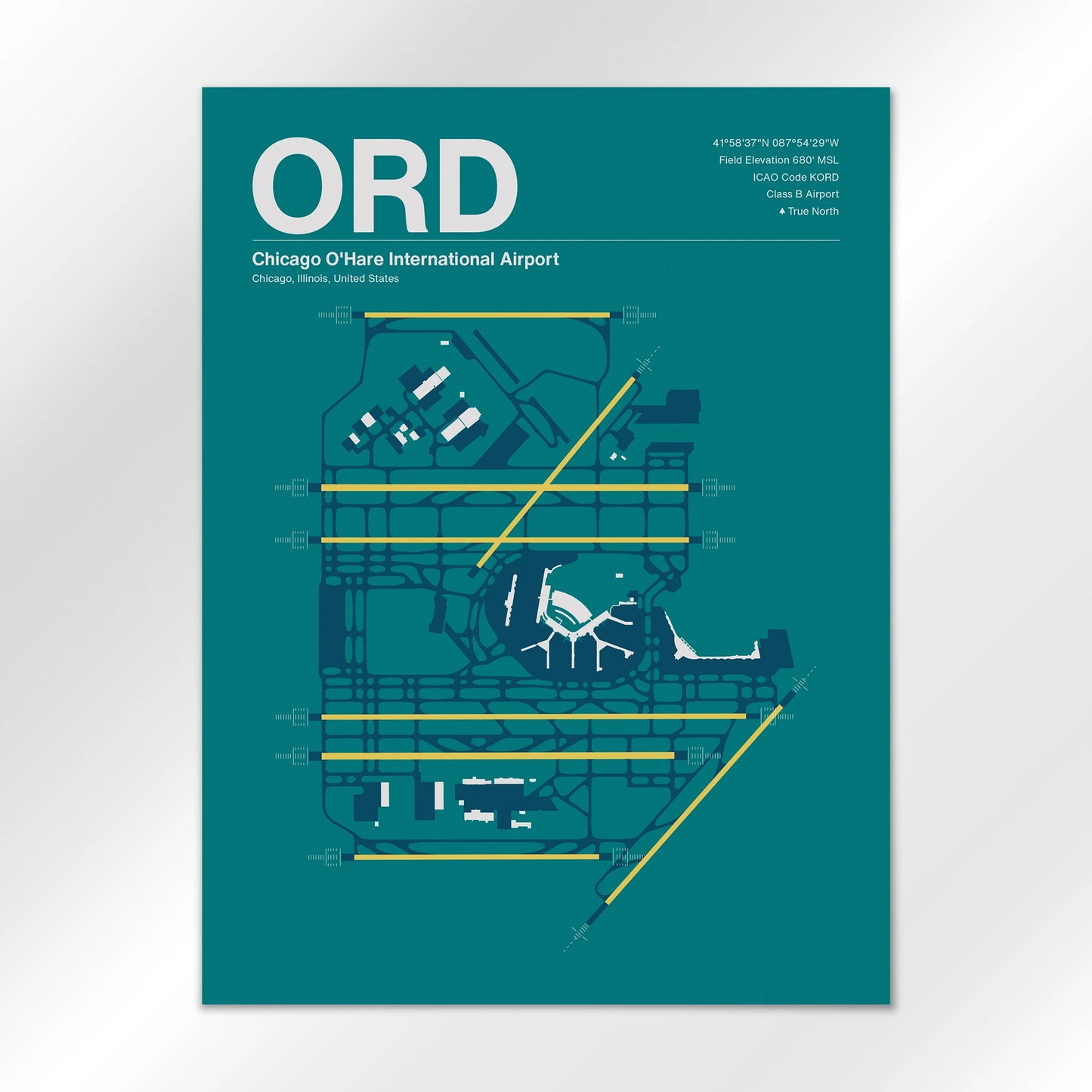 ORD | Chicago - Mid - Century Moss - 18×24" - No Frame