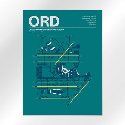 ORD | Chicago - Mid - Century Moss - 18×24" - No Frame