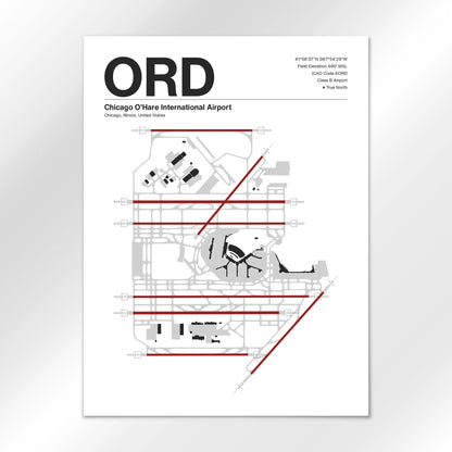 ORD | Chicago - Mid - Century Modern - 18×24" - No Frame