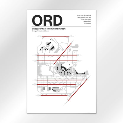 ORD | Chicago - Mid - Century Modern - 24×36" - No Frame