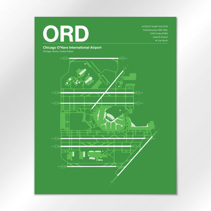 ORD | Chicago - Overland Green - 16×20" - No Frame