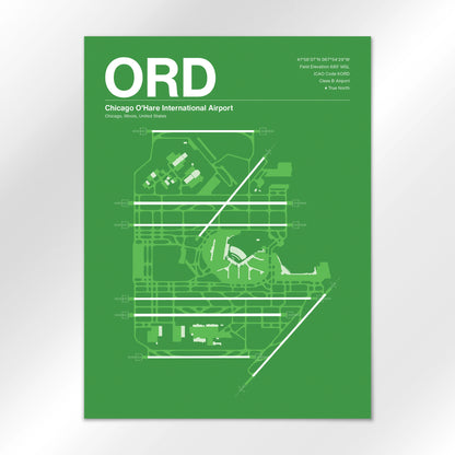 ORD | Chicago - Overland Green - 18×24" - No Frame