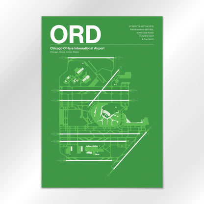 ORD | Chicago - Overland Green - A3 - No Frame
