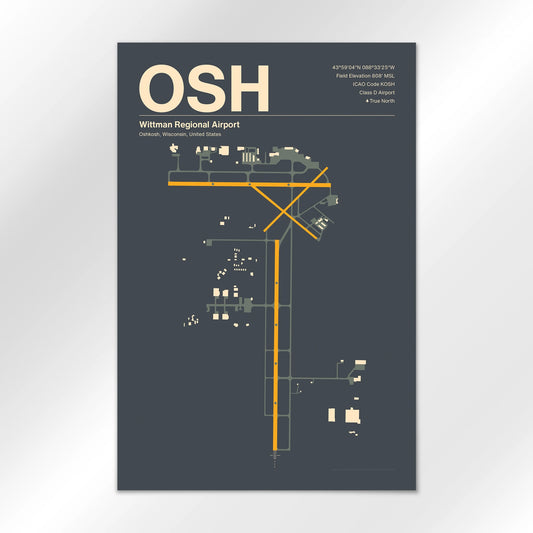 OSH | Oshkosh - Mid - Century Slate - 12×18" - No Frame