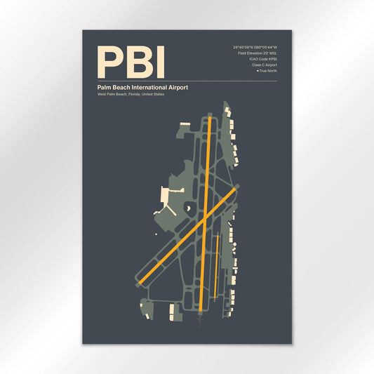 PBI | West Palm Beach - Mid - Century Slate - 12×18" - No Frame