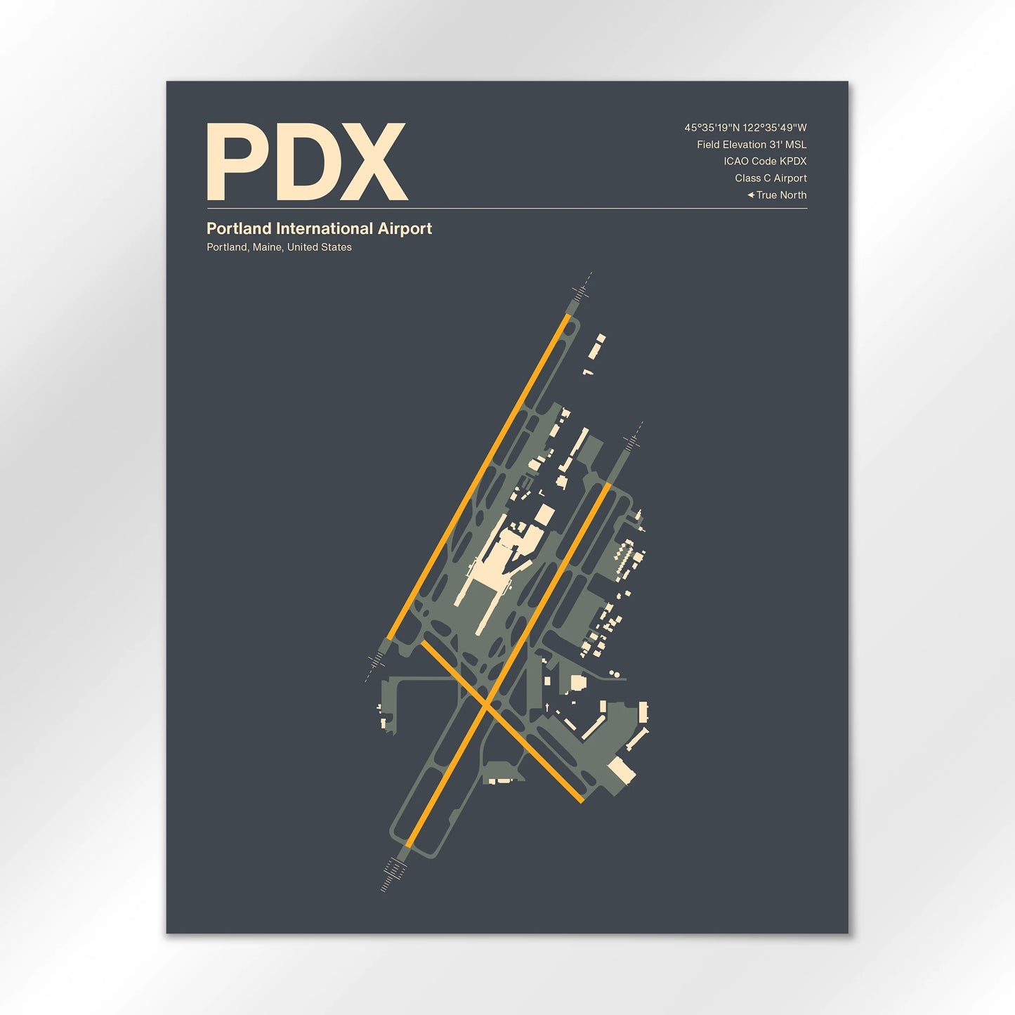 PDX | Portland - Mid - Century Slate - 16×20" - No Frame