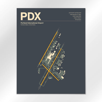 PDX | Portland - Mid - Century Slate - 16×20" - No Frame